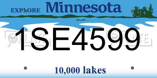 1SE4599 Minnesota License Plate