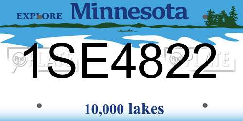 1SE4822 Minnesota License Plate