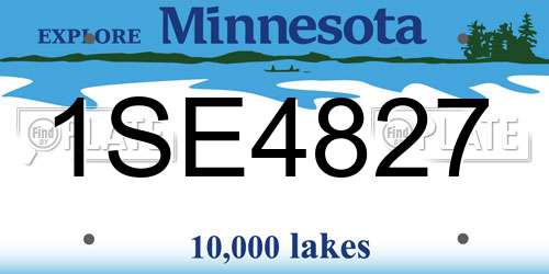 1SE4827 Minnesota License Plate