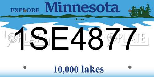 1SE4877 Minnesota License Plate