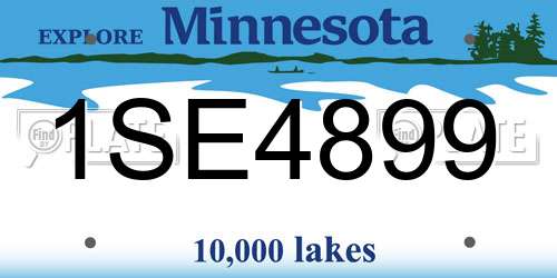 1SE4899 Minnesota License Plate