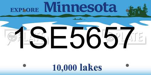 1SE5657 Minnesota License Plate