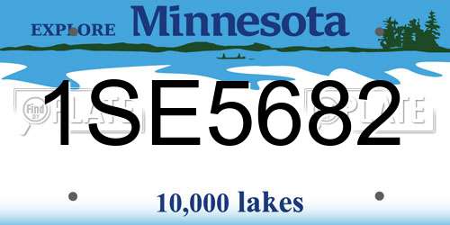 1SE5682 Minnesota License Plate