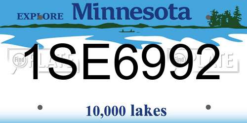 1SE6992 Minnesota License Plate