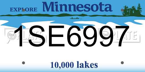 1SE6997 Minnesota License Plate