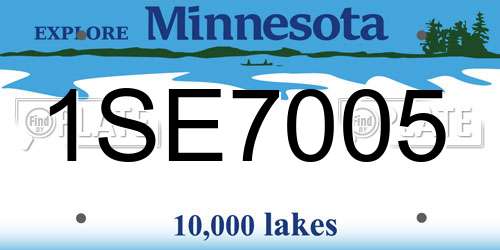1SE7005 Minnesota License Plate