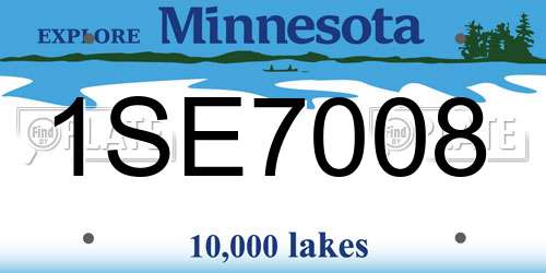 1SE7008 Minnesota License Plate