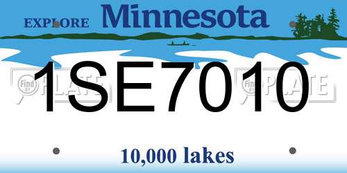 1SE7010 Minnesota License Plate