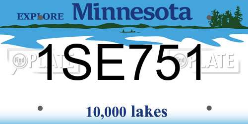 1SE751 Minnesota License Plate