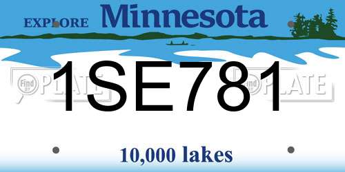 1SE781 Minnesota License Plate