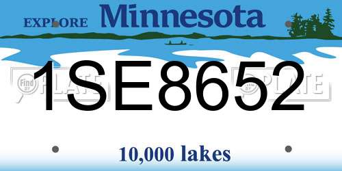 1SE8652 Minnesota License Plate