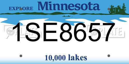 1SE8657 Minnesota License Plate