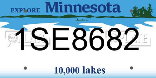 1SE8682 Minnesota License Plate