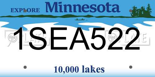 1SEA522 Minnesota License Plate