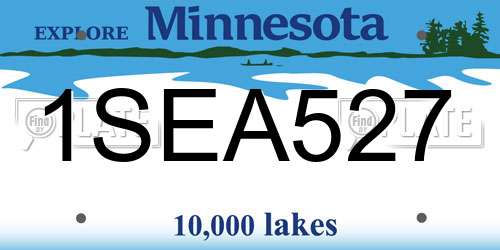 1SEA527 Minnesota License Plate