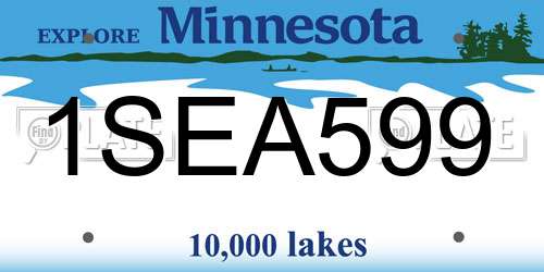 1SEA599 Minnesota License Plate