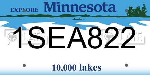 1SEA822 Minnesota License Plate