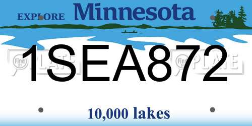 1SEA872 Minnesota License Plate