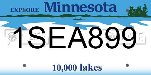 1SEA899 Minnesota License Plate