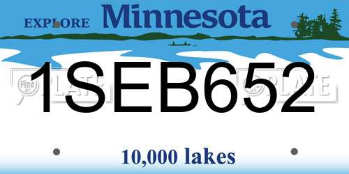1SEB652 Minnesota License Plate