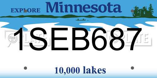 1SEB687 Minnesota License Plate