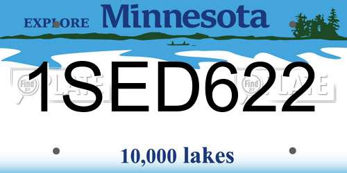 1SED622 Minnesota License Plate