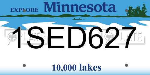 1SED627 Minnesota License Plate