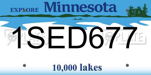 1SED677 Minnesota License Plate