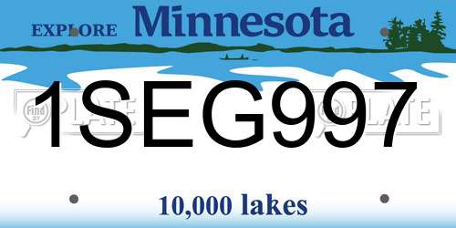 1SEG997 Minnesota License Plate