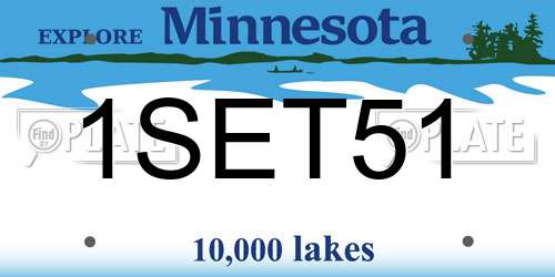 1SET51 Minnesota License Plate