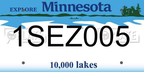 1SEZ005 Minnesota License Plate