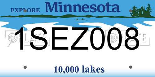 1SEZ008 Minnesota License Plate