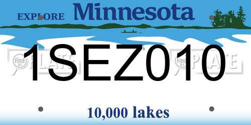 1SEZ010 Minnesota License Plate