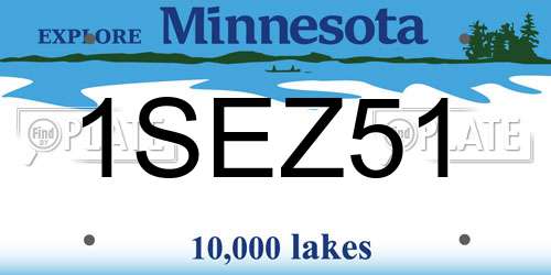 1SEZ51 Minnesota License Plate