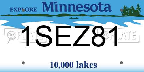 1SEZ81 Minnesota License Plate