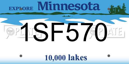 1SF570 Minnesota License Plate