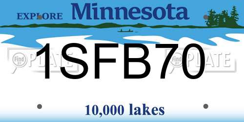 1SFB70 Minnesota License Plate