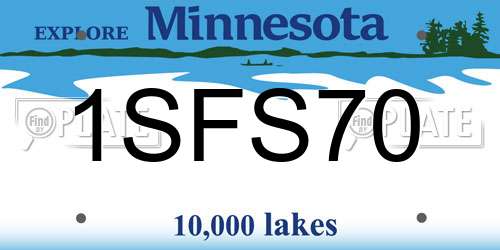 1SFS70 Minnesota License Plate