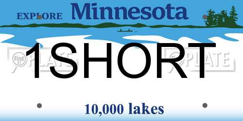1SHORT Minnesota License Plate