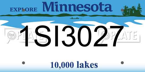 1SI3027 Minnesota License Plate