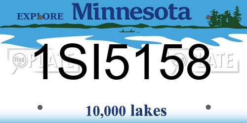 1SI5158 Minnesota License Plate
