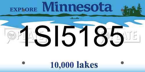 1SI5185 Minnesota License Plate