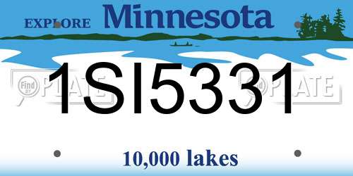 1SI5331 Minnesota License Plate
