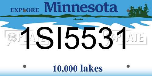 1SI5531 Minnesota License Plate