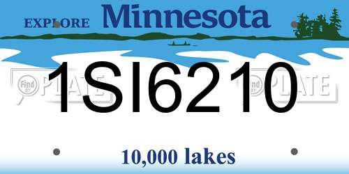 1SI6210 Minnesota License Plate