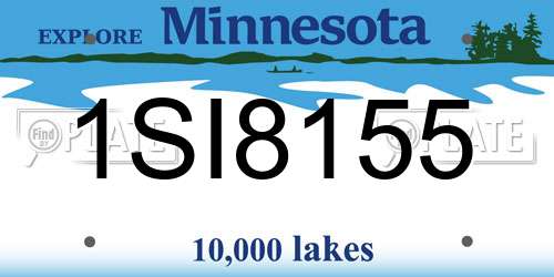 1SI8155 Minnesota License Plate