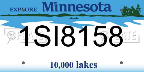 1SI8158 Minnesota License Plate