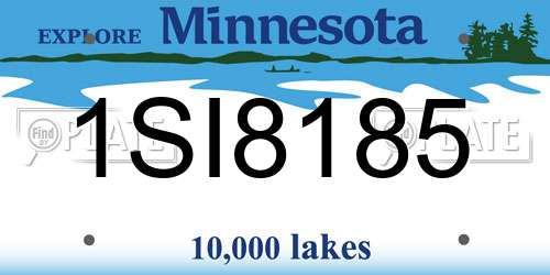 1SI8185 Minnesota License Plate