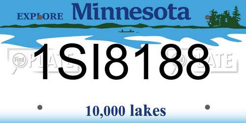 1SI8188 Minnesota License Plate