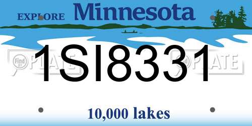 1SI8331 Minnesota License Plate